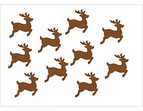 Miniblings 10x Bügelbilder Aufnäher 28mm GLATT Hirsch REH Rehe Patch Bügelbild I Kinder Bügelflicken Patches zum Aufbügeln - Flexfolie - Applikation Nähen, Farbe:braun von Miniblings