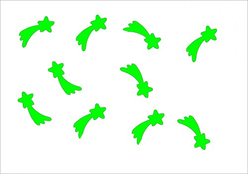 Miniblings 10x Bügelbilder Aufnäher 30mm GLATT Sternschnuppe Komet Patch Bügelbild I Kinder Bügelflicken Patches zum Aufbügeln - Flexfolie - Applikation Nähen, Farbe:grün von Miniblings