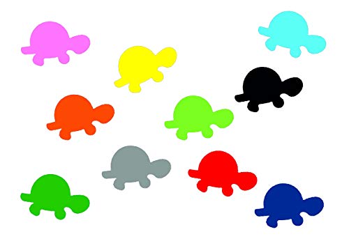 Miniblings 10x Bügelbilder Aufnäher Flock 40mm Schildkröte Turtle Patch Bügelbild I Kinder Bügelflicken Patches zum Aufbügeln - Flockfolie - Applikation Nähen, Farbe:bunt gemischt von Miniblings