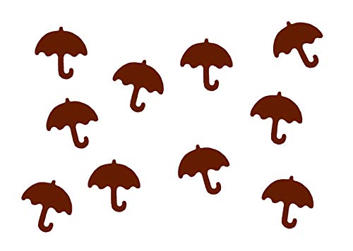 Miniblings 10x Bügelbilder Aufnäher Flock Regenschirm 25mm Schirm Patch Bügelbild I Kinder Bügelflicken Patches zum Aufbügeln - Flockfolie - Applikation Nähen, Farbe:braun von Miniblings