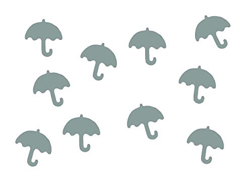Miniblings 10x Bügelbilder Aufnäher GLATT Regenschirm 25mm Schirm Patch Bügelbild I Kinder Bügelflicken Patches zum Aufbügeln - Flexfolie - Applikation Nähen, Farbe:grau von Miniblings
