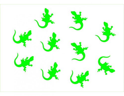 Miniblings 10x Bügelbilder Aufnäher Patch 25mm Flock Gecko Geckos Eidechse Patch Bügelbild I Kinder Bügelflicken Patches zum Aufbügeln - Flockfolie - Applikation Nähen, Farbe:grün von Miniblings