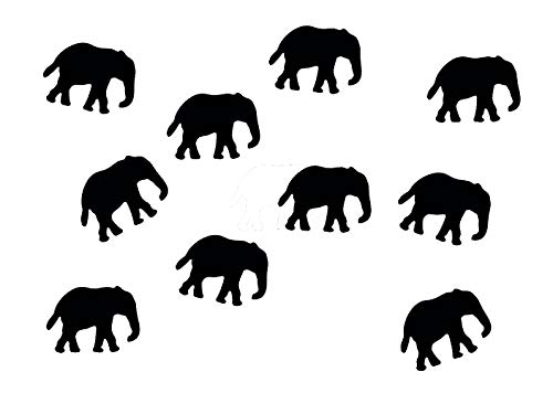 Miniblings 10x Elefant Bügelbilder Aufnäher 34mm GLATT Elefanten Kind Patch Bügelbild I Kinder Bügelflicken Patches zum Aufbügeln - Flexfolie - Applikation Nähen, Farbe:schwarz von Miniblings