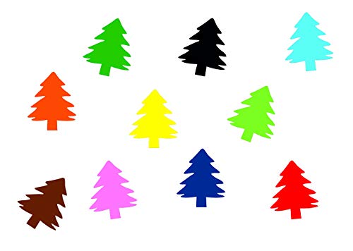 Miniblings 10x Tanne Bügelbilder Aufnäher Flock Weihnachtsbaum Patch Bügelbild I Kinder Bügelflicken Patches zum Aufbügeln - Flockfolie - Applikation Nähen, Farbe:bunt gemischt von Miniblings