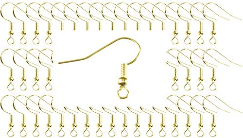 Miniblings 300x Ohrhaken Rohlinge vergoldet - Ohrringe zum DIY selber machen basteln I Fischhaken Haken Set zur Schmuckherstellung - 19x22mm von Miniblings