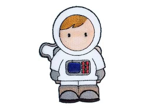 Miniblings Astronaut Bügelbild Aufnäher Aufbügler 5x8cm Comic Weltall Raumfahrt Patch Bügelbild I Kinder Bügelflicken Patches zum Aufbügeln von Miniblings