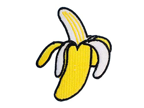 Miniblings Banane Bügelbild Aufnäher Aufbügler Patch Frucht AFFE Banana 8x6 5cm Patch Bügelbild I Kinder Bügelflicken Patches zum Aufbügeln von Miniblings