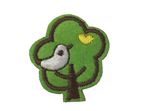 Miniblings Baum Bügelbild Aufnäher Aufbügler Bäumchen Wald Vogel 4x3 5cm Orden Patch Bügelbild I Kinder Bügelflicken Patches zum Aufbügeln von Miniblings