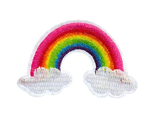 Miniblings Regenbogen Wolke Wölkchen Bügelbild Aufnäher Aufbügler bunt Regen Patch Bügelbild I Kinder Bügelflicken Patches zum Aufbügeln von Miniblings