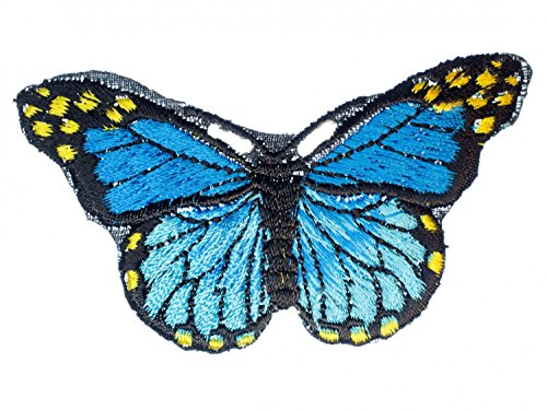 Miniblings Schmetterling Bügelbild Aufnäher Aufbügler Morphofalter blau 8x6cm Patch Bügelbild I Kinder Bügelflicken Patches zum Aufbügeln von Miniblings