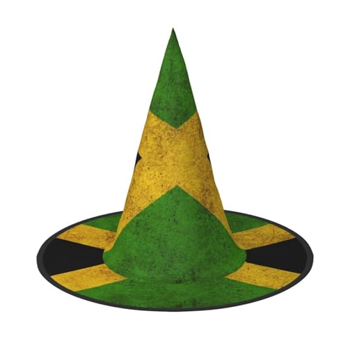 Miniks Halloween-Hexenhüte mit alter jamaikanischer Flagge, bedruckt, Halloween-Partykleid, Zubehör für Halloween-Party, Gastgeschenk, 3 Stück von Miniks