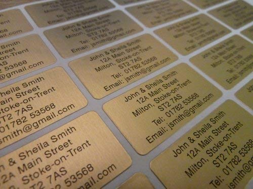 200 x gold personalisiert bedruckt Mini Adresse Selbstklebende Etiketten 40x20mm Aufkleber (gratis emailliert sicher vor dem Druck ) von Minilabel