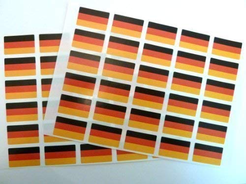 60 Stück, 33 x 20 mm, Deutschland Flagge Sticker selbstklebend-Stick, Deutschlandfahne Selbstklebende-selbstklebende Etiketten von Minilabel