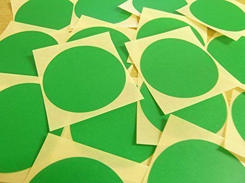 65mm (2.6") Rund, Kreisförmig Farbcode Sticker - Packs Of 25 Groß Bunt Runde, Klebeetiketten - 32 Farben Verfügbar - Mitte Grün von Minilabel