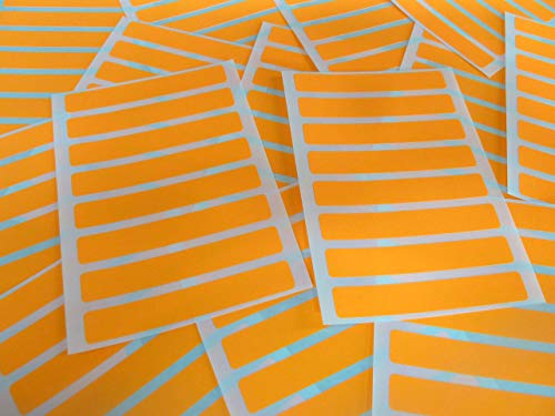 65x10mm (2.6" X 0,4 ") Rechteckige Form Farbcode Sticker Packungen 96 Farbig Schmal Rechtecke Klebeetiketten - 32 Farben Erhältlich - Fluo Tangerine Hellorange von Minilabel