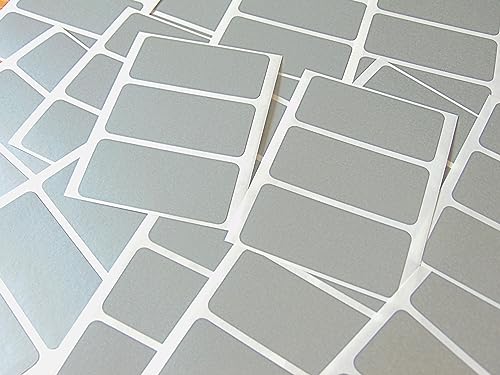 65x30mm Rechteckig Farbcode Sticker - Packungen mit 45 Bunt Rechteck Klebeetiketten - 30 Colours Verfügbar - Mattes Silber von Minilabel