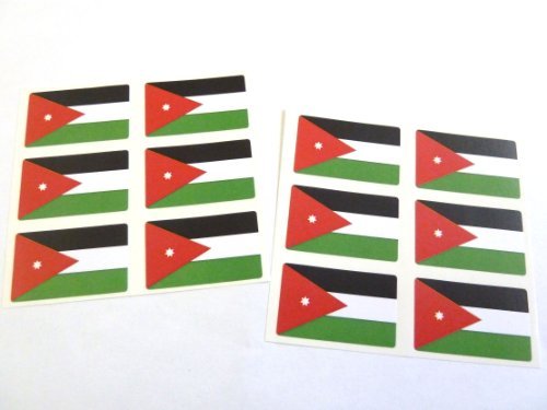 Mini Aufkleber-Pack, 33x20mm Rechteck, selbstklebend Jordan Etiketten, jordan Flagge Sticker von Minilabel