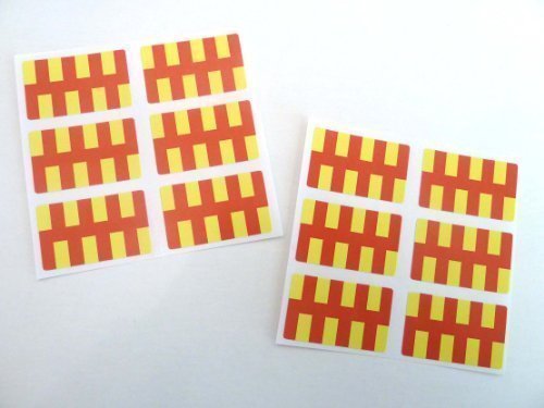 Mini Aufkleber-Pack , 33x20mm Rechteck , selbstklebend Northumberland Flagge Etiketten , Englisches Grafschaft Sticker von Minilabel