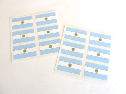 Mini Aufkleber-Packung, 33x20mm Rechteckig, Selbstklebend Argentinien Etiketten, Argentinian Flagge Aufkleber von Minilabel