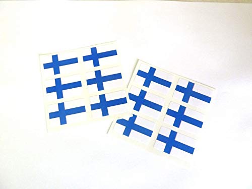 Mini Aufkleber Set, 33x20mm Rechteckiges, Selbstklebende Finnland Etiketten, Finnische Flagge Sticker von Minilabel