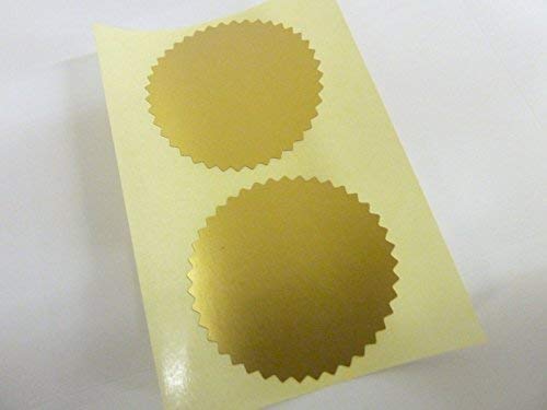 Rolle 1000 42mm Wellenkanten Zertifikat Waffel Company Siegel-etiketten, Sticker für Prägung, Belohnungen & Auszeichnungen - Matt Gold von Minilabel