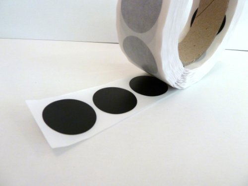 Rolle von 1000, 32mm rund schwarz bunte Kunststoff Dichtung Aufkleber, langlebig klebend Vinyl Etikett von Minilabel