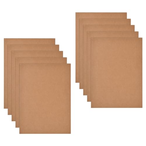 10 Stück A4 Kraftpapier-Aktenordner, Präsentations-Dokumentenmappe, quadratischer Ordner mit Kartenschlitz, A4-Karton-Ordner, Papier-Portfolio für Schule, Zuhause, Büro (braun) von Minjuna