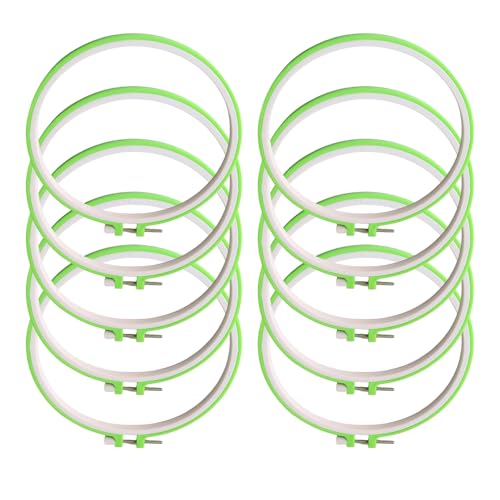 MinkeyBear 10 Stück runde Stickrahmen Kreuzstichrahmen zum Nähen von Handarbeiten verstellbarer Stickrahmen von MinkeyBear