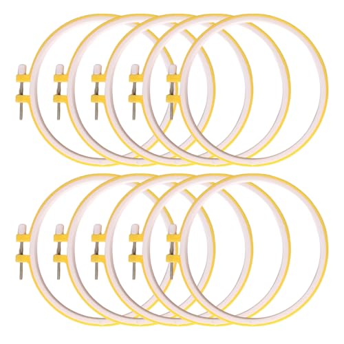 MinkeyBear 10 Stück runde Stickrahmen Kreuzstichrahmen zum Nähen von Handarbeiten verstellbarer Stickrahmen von MinkeyBear