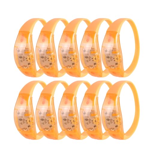 MinkeyBear 10 x geräuschempfindliche LED-Bänder für Partys, blinkendes Armband, Ornament, Musik, reaktionsschnelle Handgelenk-Dekoration von MinkeyBear