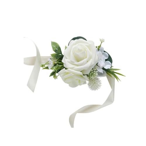 MinkeyBear Ansteckblume mit künstlichen Blumen, für das Handgelenk, für Brautjungfern, elegante Anstecknadel für Hochzeit, Handgelenk, Party-Zubehör von MinkeyBear