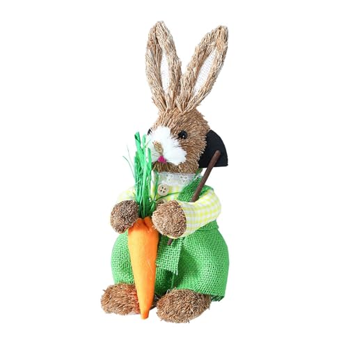 MinkeyBear Stehende Hasen-Dekorationen aus Stroh, Ostern, Party, Zuhause, Garten, Hochzeit, Ostern, Mottoparty von MinkeyBear