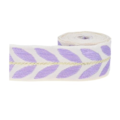 MinkeyBear Stoffband mit Blattmuster, 25 mm breit, Polyester-Gurtband für Haarschleifen, Verpackungen, Hochzeiten, Partys von MinkeyBear