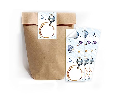 Minkocards 10 Geschenktüten (Natur) + 10 Aufkleber Ritter Drache Geschenktüten für Mitgebsel Gastgeschenk einpacken beim Kindergeburtstag Jungensgeburtstag von Minkocards