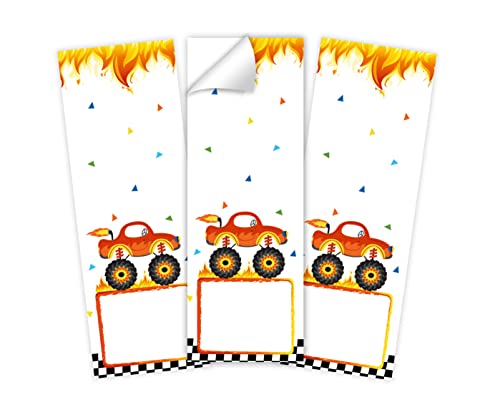 12 Aufkleber Monster-Truck Verpackung von Geschenken für Jungsgeburtstag Etiketten für Geschenkverpackung von Minkocards