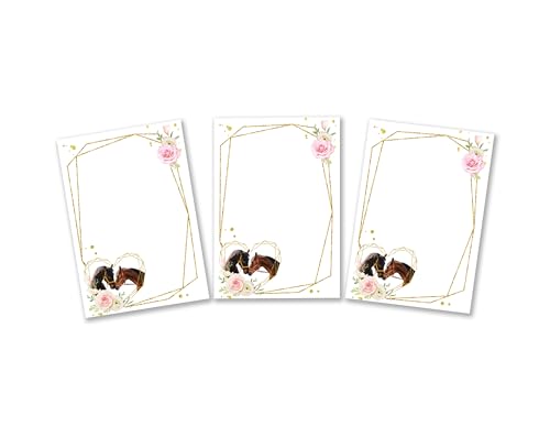 12 Mini-Notizblöcke Pferd Pferde Mitgebsel für Kindergeburtstag Gastgeschenke für Mädchen Mädchengeburtstag / A7-Format von Minkocards