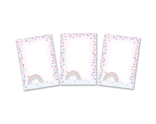 8 Mini-Notizblöcke Regenbogen Mitgebsel für Mädchen Kindergeburtstag Gastgeschenke Mädchengeburtstag / A7-Format von Minkocards