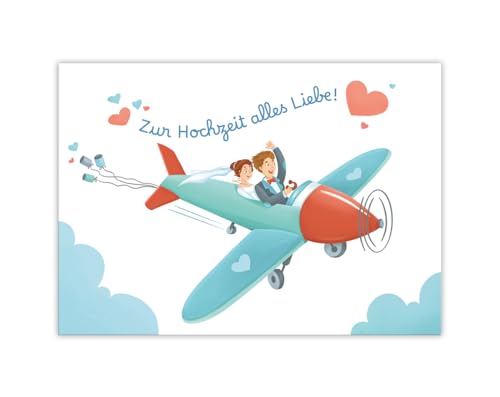 Hochzeitskarte (XXL -Format A4) Karte zur Hochzeit mit Umschlag Klappkarte große Grußkarte Glückwunschkarte zur Trauung Glückwunsche zur Hochzeit von Minkocards