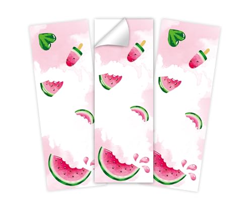 Minkocards 12 Aufkleber Wassermelone Verpackung von Geschenken für Mädchengeburtstag Etiketten für Geschenkverpackung von Minkocards