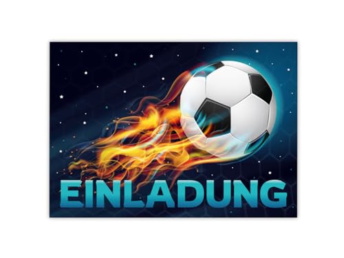 Minkocards 12 Einladungskarten Kindergeburtstag Junge Fussball Einladungen Jungsgeburtstag Fußball von Minkocards