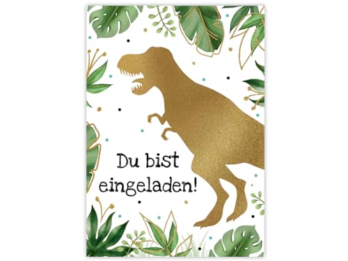 Minkocards 12 Einladungskarten Kindergeburtstag Junge Jungs Dino Dinosaurier Einladungen Jungsgeburtstag von Minkocards