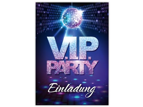 Minkocards 12 Einladungskarten zum Geburtstag Hochzeit Jubiläum Kindergeburtstag VIP Disco Jungen Mädchen Jungendliche Erwachsene Einladung von Minkocards