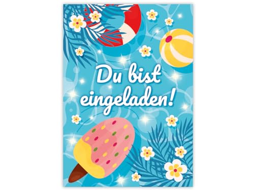 Minkocards 12 Einladungskarten zum Kindergeburtstag Schwimmbad Schwimmen Jungen Mädchen Einladung Mädchengeburtstag Jungsgeburtstag von Minkocards