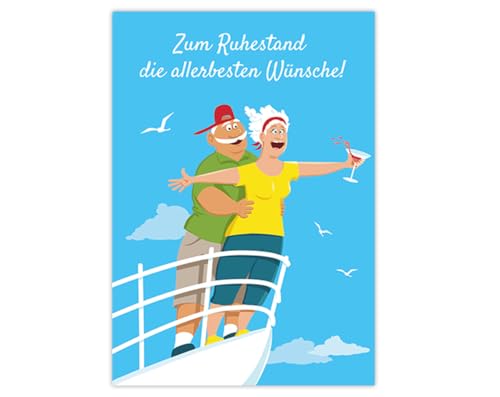 Minkocards Glückwunschkarte Abschiedskarte Karte Rente Ruhestand Pension mit Umschlag in XXL-Format A4 lustige Klappkarte für Kollegen Kollegin Mutter Vater Chef Chefin Oma Opa Frau Männer von Minkocards