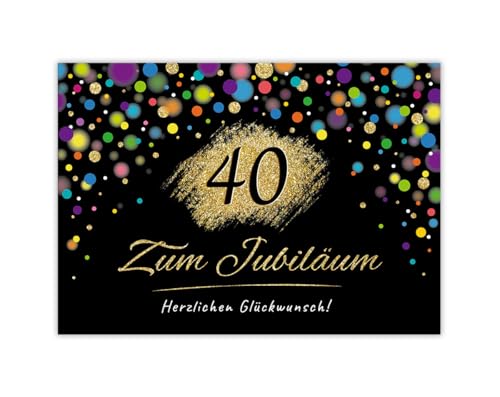 Minkocards Glückwunschkarte zum 40. Geburtstag Frau (XXL -Format A4) mit Umschlag moderne Geburtstagskarte vierzigste Geburtstag Jubiläum Klappkarte Happy Birthday von Minkocards