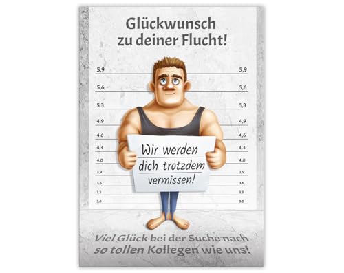 Minkocards XXL Abschiedskarte Karte für Jobwechsel Kündigung mit Umschlag in A4-Format lustige große Glückwunschkarte Klappkarte Firmenwechsel für Kollegen Chef Abschied von Minkocards