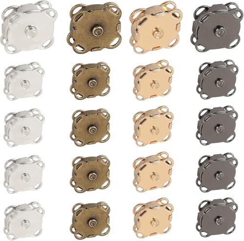 Minnhua 20 Stücke Magnetknöpfe Nähen Magnetverschlüsse Schmuck Bekleidungszubehör Magnetische Knopf für Handarbeiten Basteln Kleidung Nähen Taschen von Minnhua