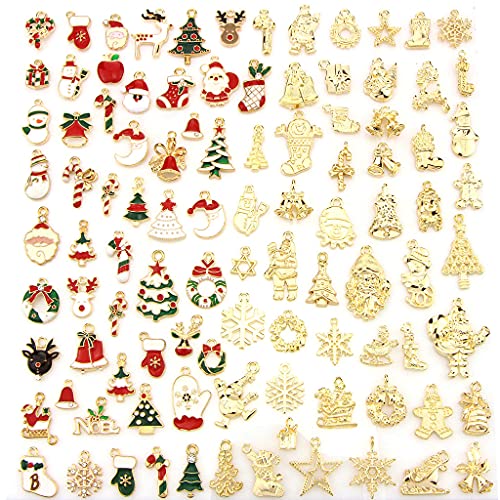 Set Weihnachten Tropfen Öl Ornament Legierung Anhänger für Halskette für Schlüsselanhänger Dekoration Zufällige S von MinnowXY