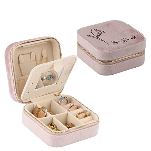 Benutzerdefinierte Name Geburt Blume Schmuckschatulle für Frauen M?dchen, personalisierte Reise Schmuckschatulle Blume Schmuckschatulle Organizer für Hochzeit, Verlobung, Ohrringe, Geschenkbox von Mintao