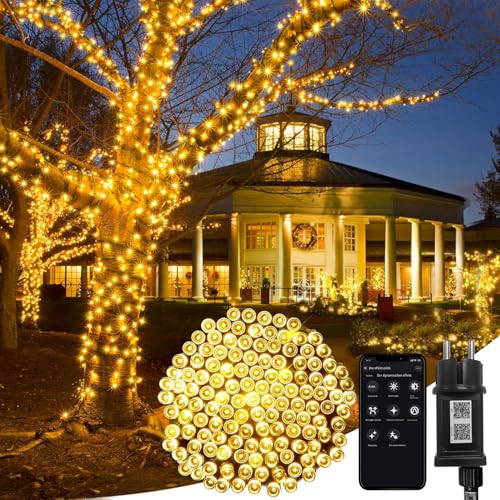 100m 500er LED Lichterkette mit App Steuerung,Lichterkettenvorhang mit musikalischem Rhythmus, IP44 wasserdicht 8 Modi für Balkon Schlafzimmer Hochzeit Weihnachten Party Halloween Garten Camping von Minxawy